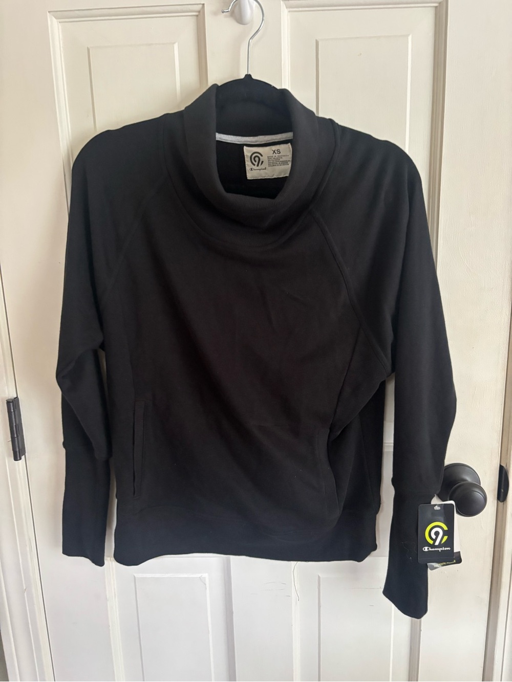 Champion Black Funnel Neck Women's Sweater NWT XS
